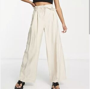 ASOS Pinstripe Paperbag Palazzo Pants NWT